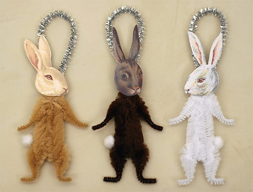 chenille bunny ornaments