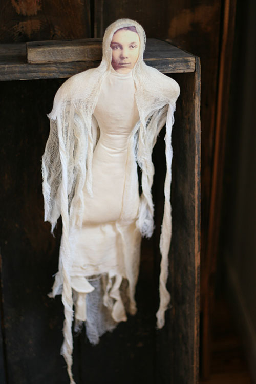 primitive folk art Halloween ghost doll