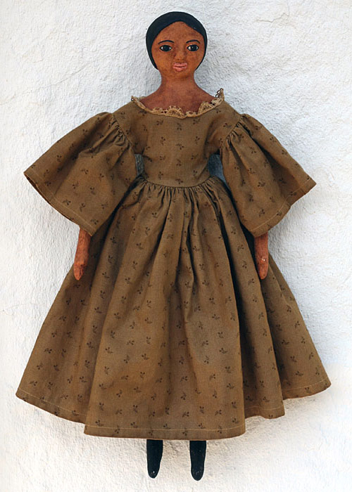 primitive folk art cloth and clay doll