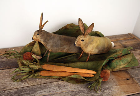 primitive summer garden with extreme prim bunnies