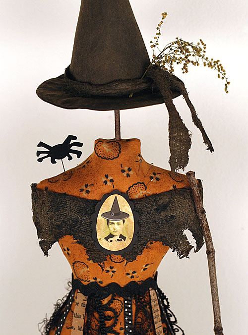 primitive folk art witch mannequin