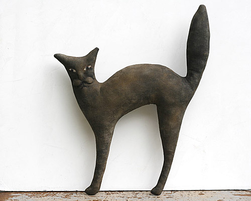 primitive folk art cat doll