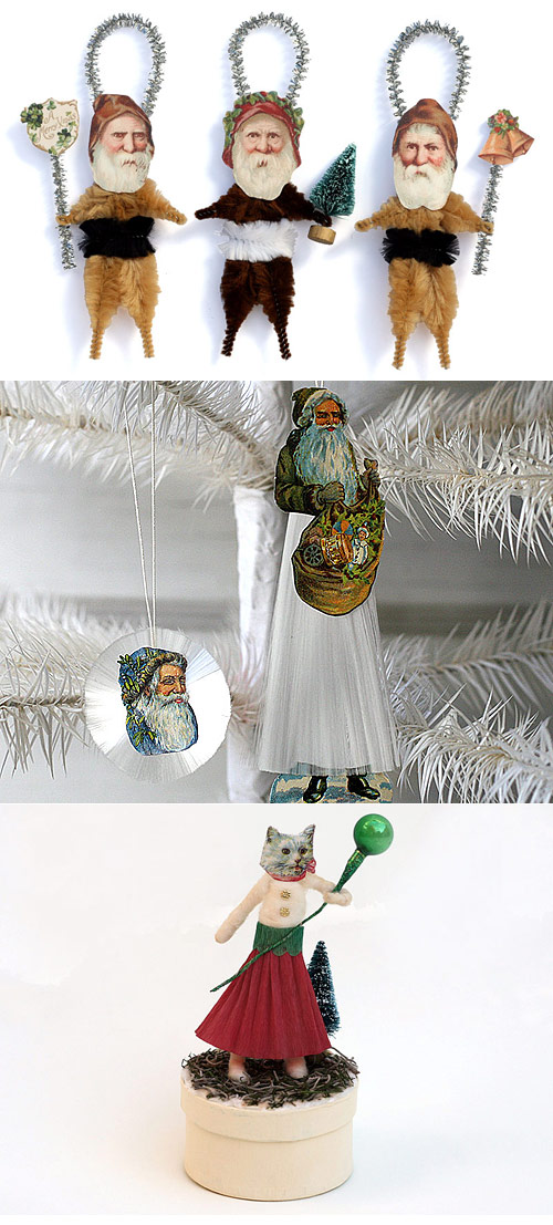 handmade Christmas ornaments by Old World Primitives