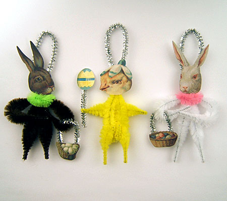 vintage style chenille Easter ornaments