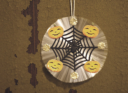 spun glass Halloween ornament