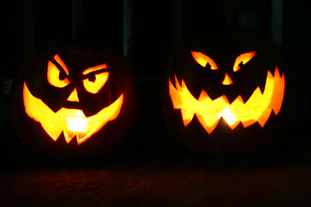 carved Halloween pumpkins