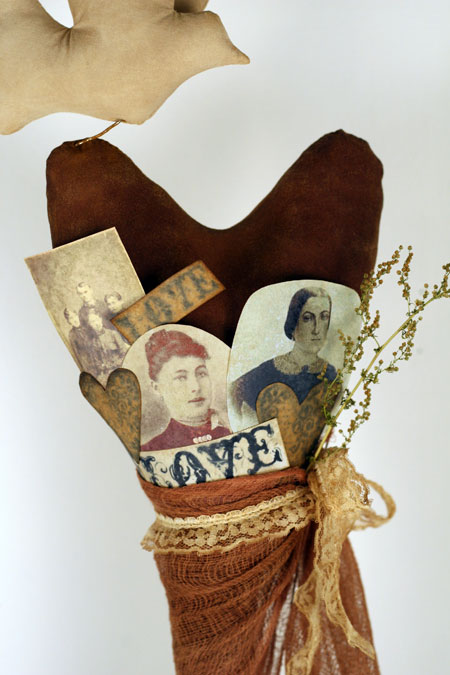 primitive Valentine heart make-do