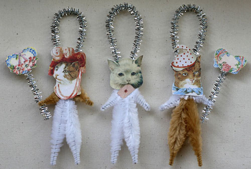 romantic cat ornaments for Valentine's Day romantic cat ornaments for Valentine's Day
