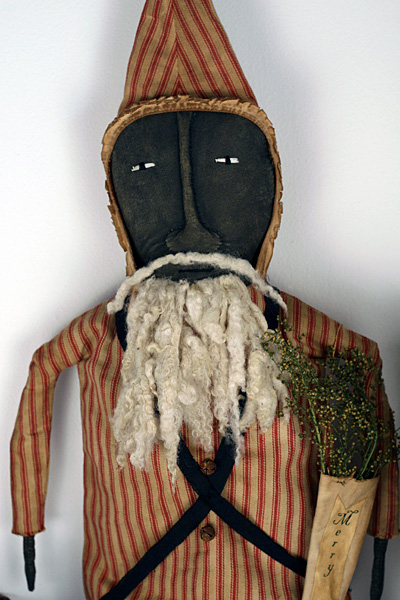 primitive folk art Santa doll