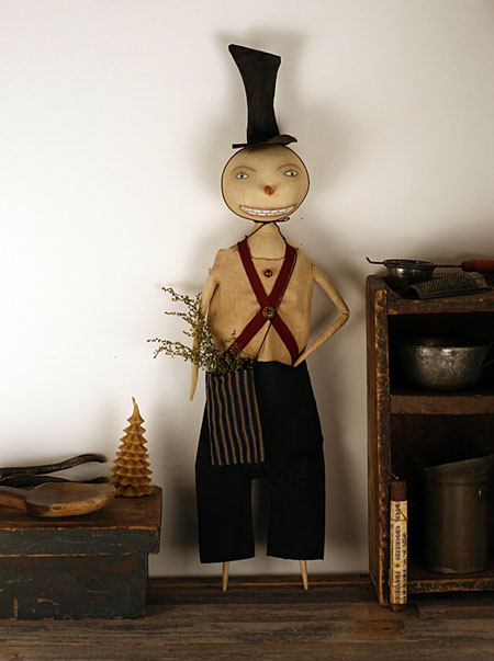 primitive snowman doll