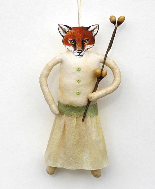 fox spun cotton ornament