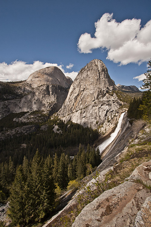Liberty Cap and Nevada Falls, Yosemite National Park Liberty Cap and Nevada Falls in Yosemite National Park